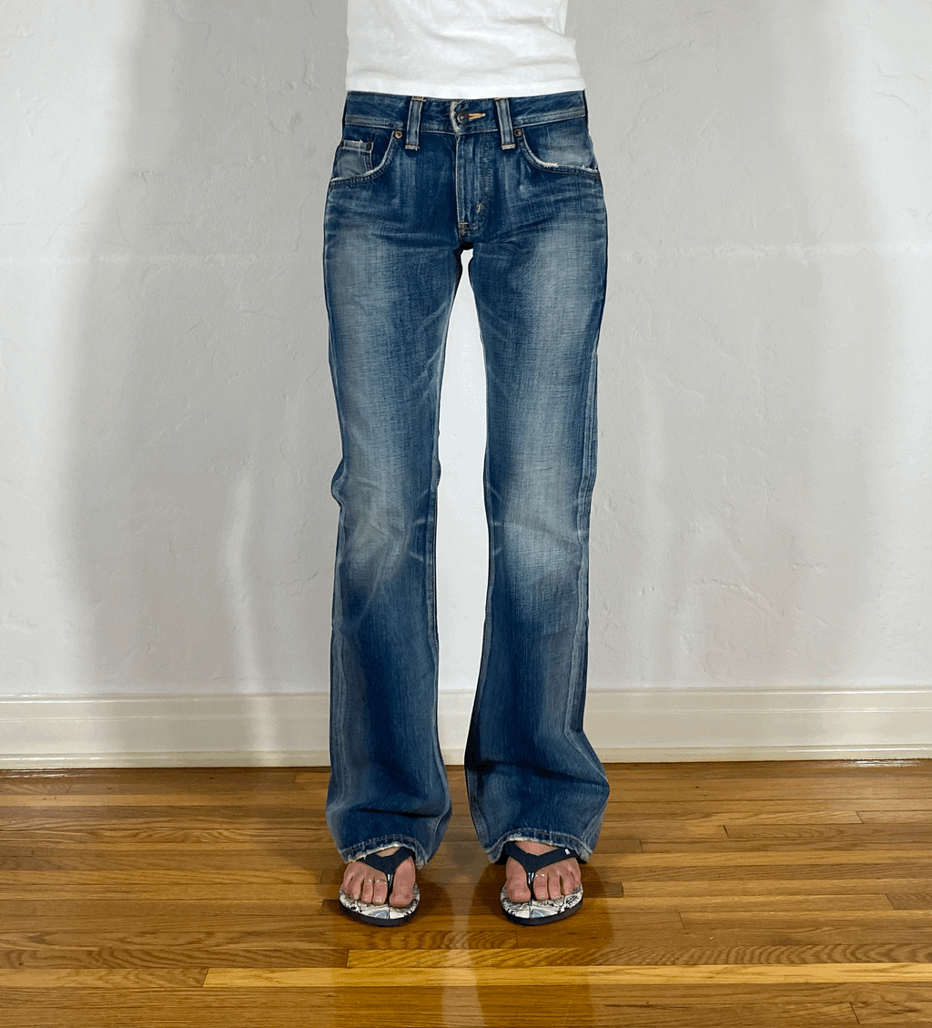 Edwin Unique Blue Flare Jeans, S