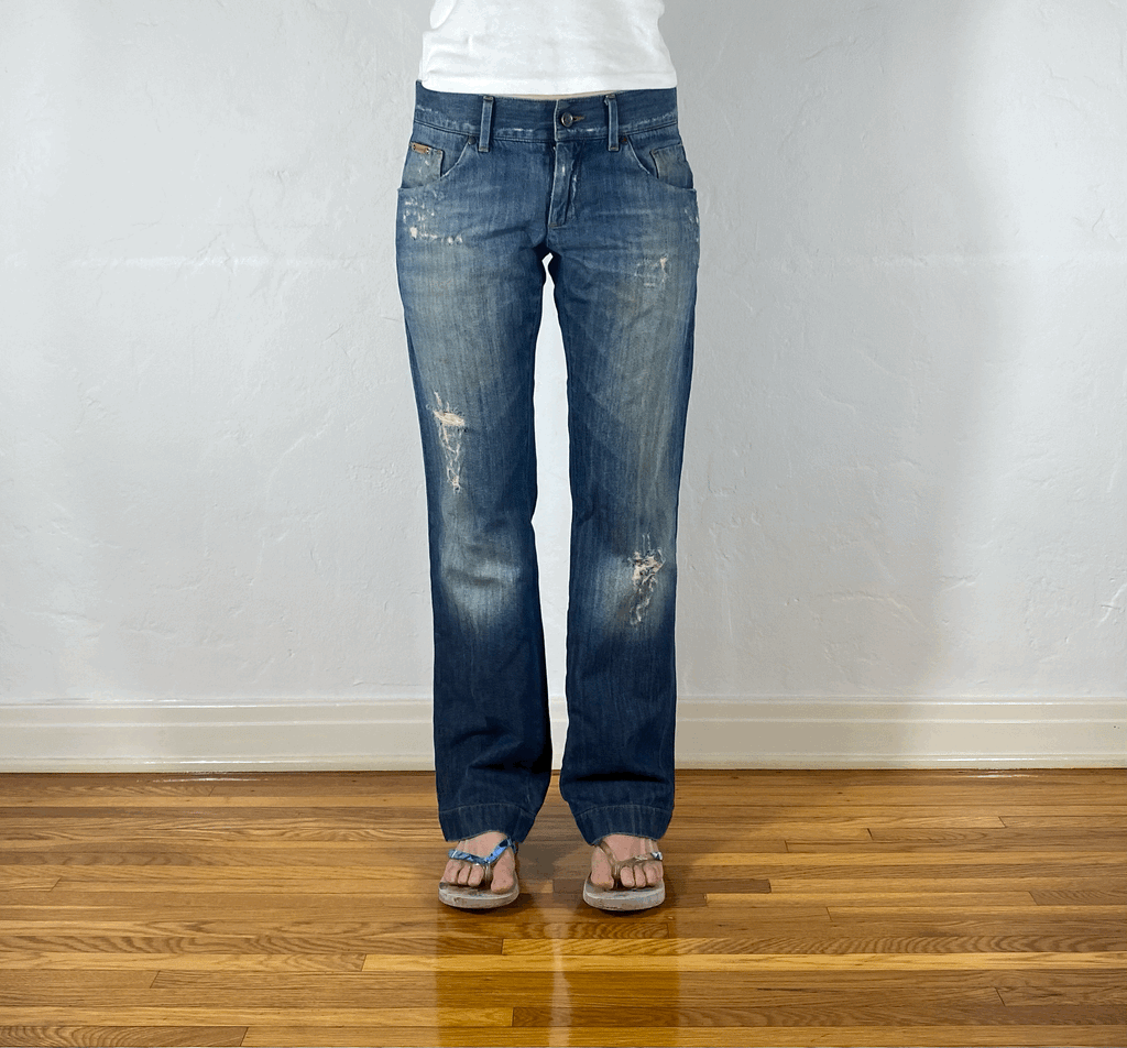 Dolce & Gabbana Blue Distressed Jeans, S