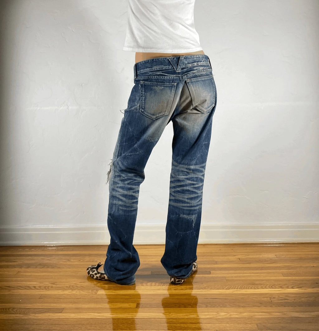 Vanquish Baggy Ripped Gold Label Jeans, M