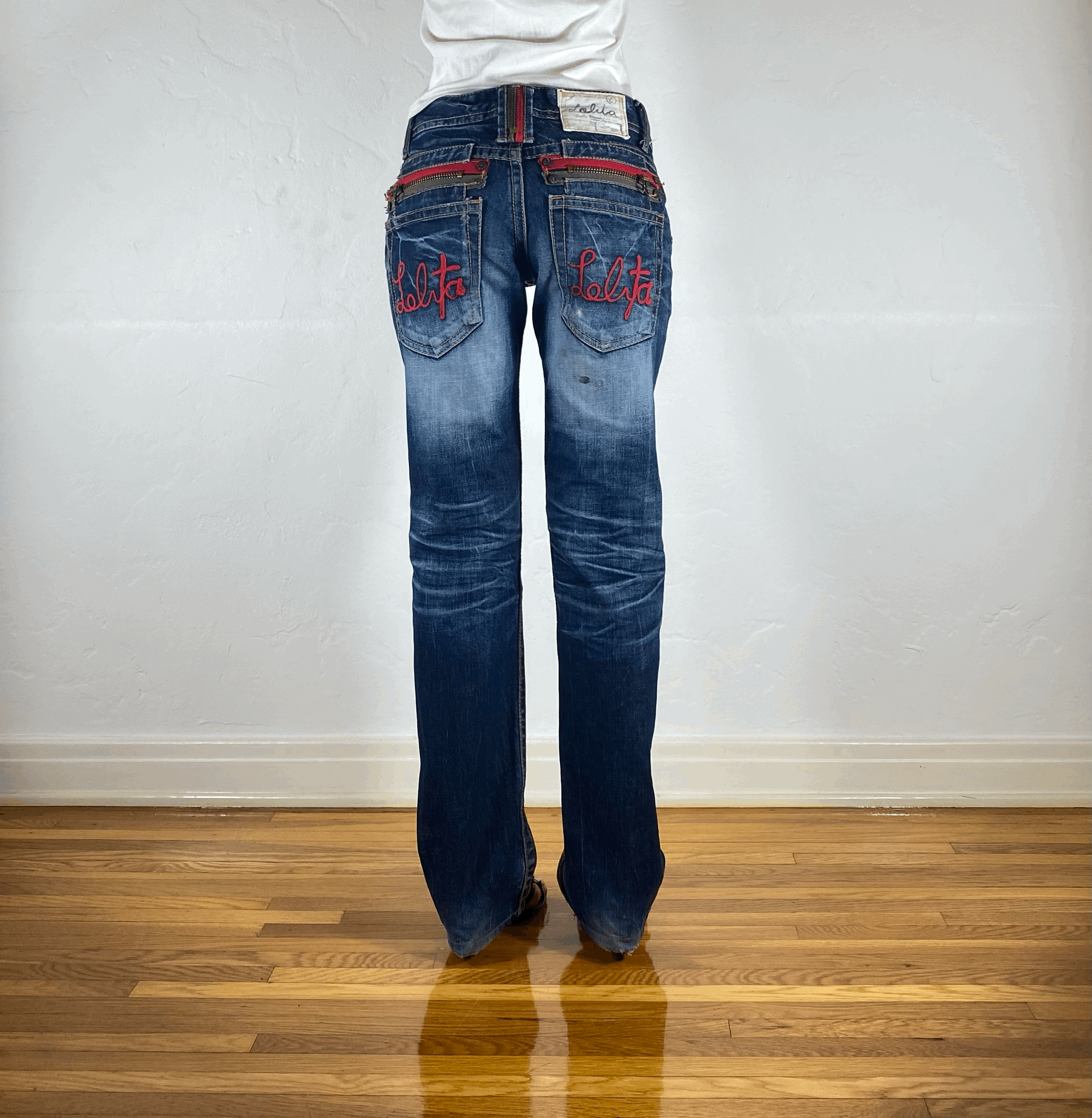 Lolita Red Stitch Jeans, S/M