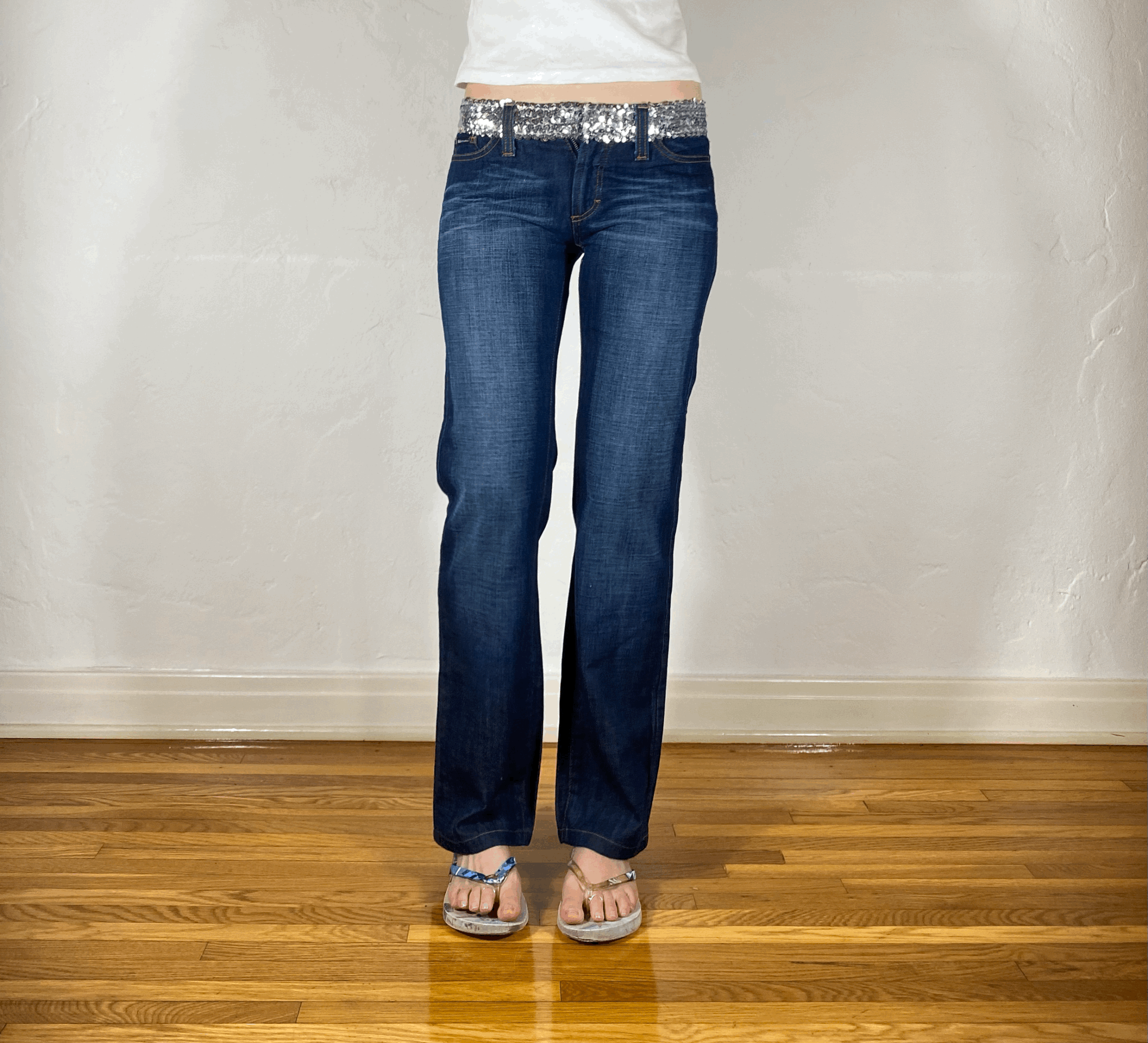 Dolce & Gabbana Sparkly Blue Jeans, XS