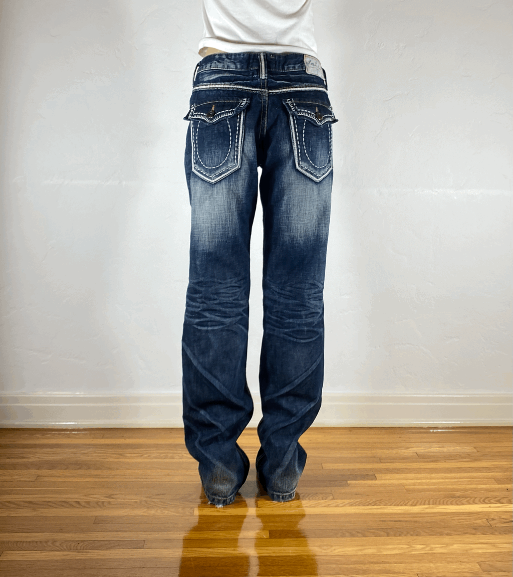 Lolita Bone Stitched Jeans, XL
