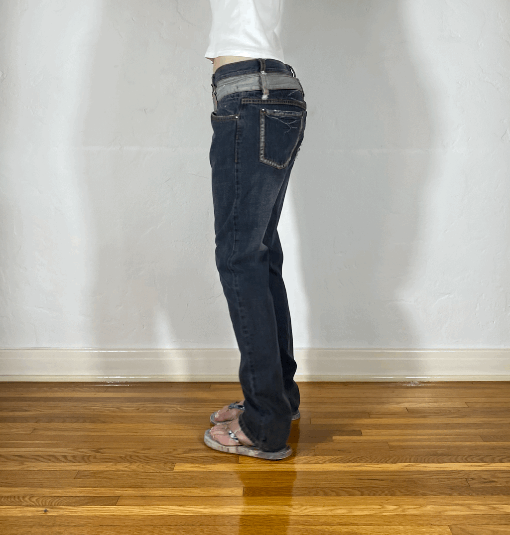 Vintage Gray Straight Jeans, M