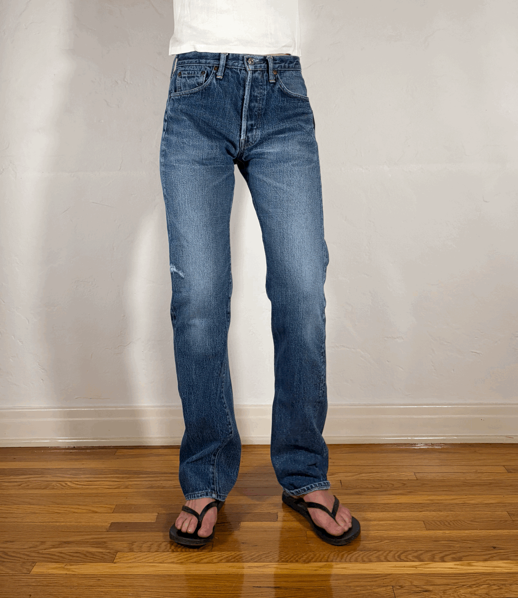 Denime Vintage Distressed Jeans, S/M