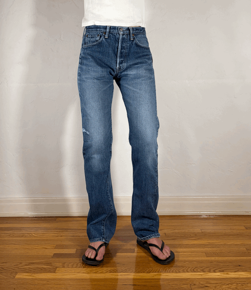 Denime Vintage Distressed Jeans, S/M