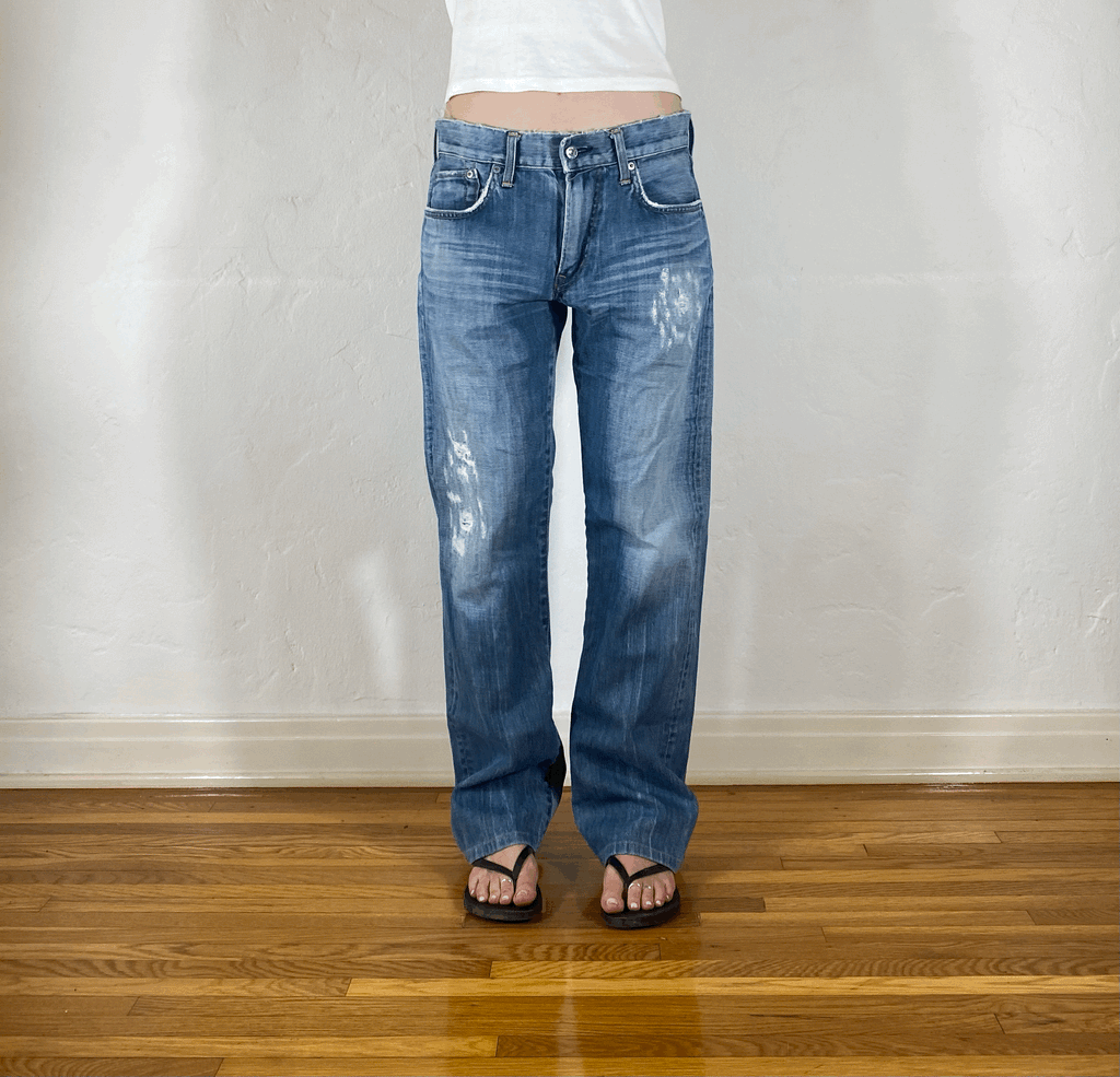 Edwin Soft Ripped and Repaired Distressed Jeans, M