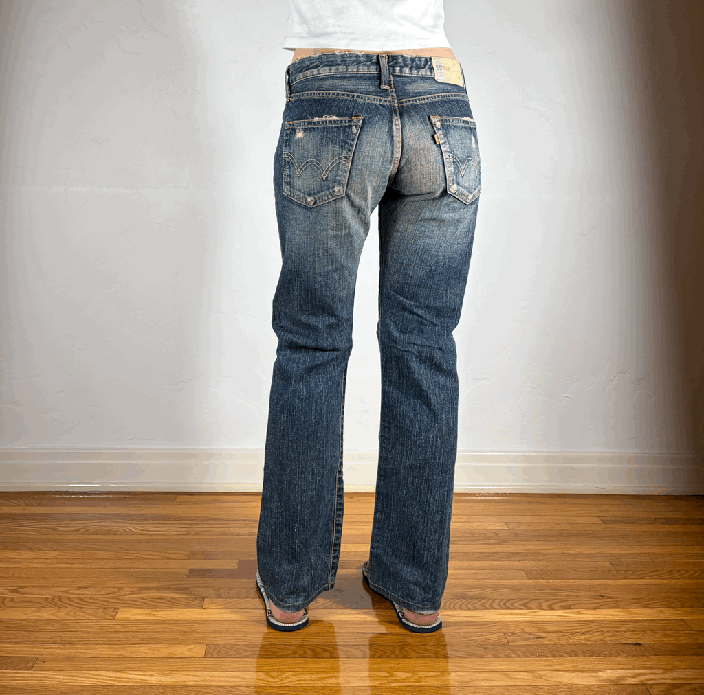 Soft Baggy Distressed Jeans, S
