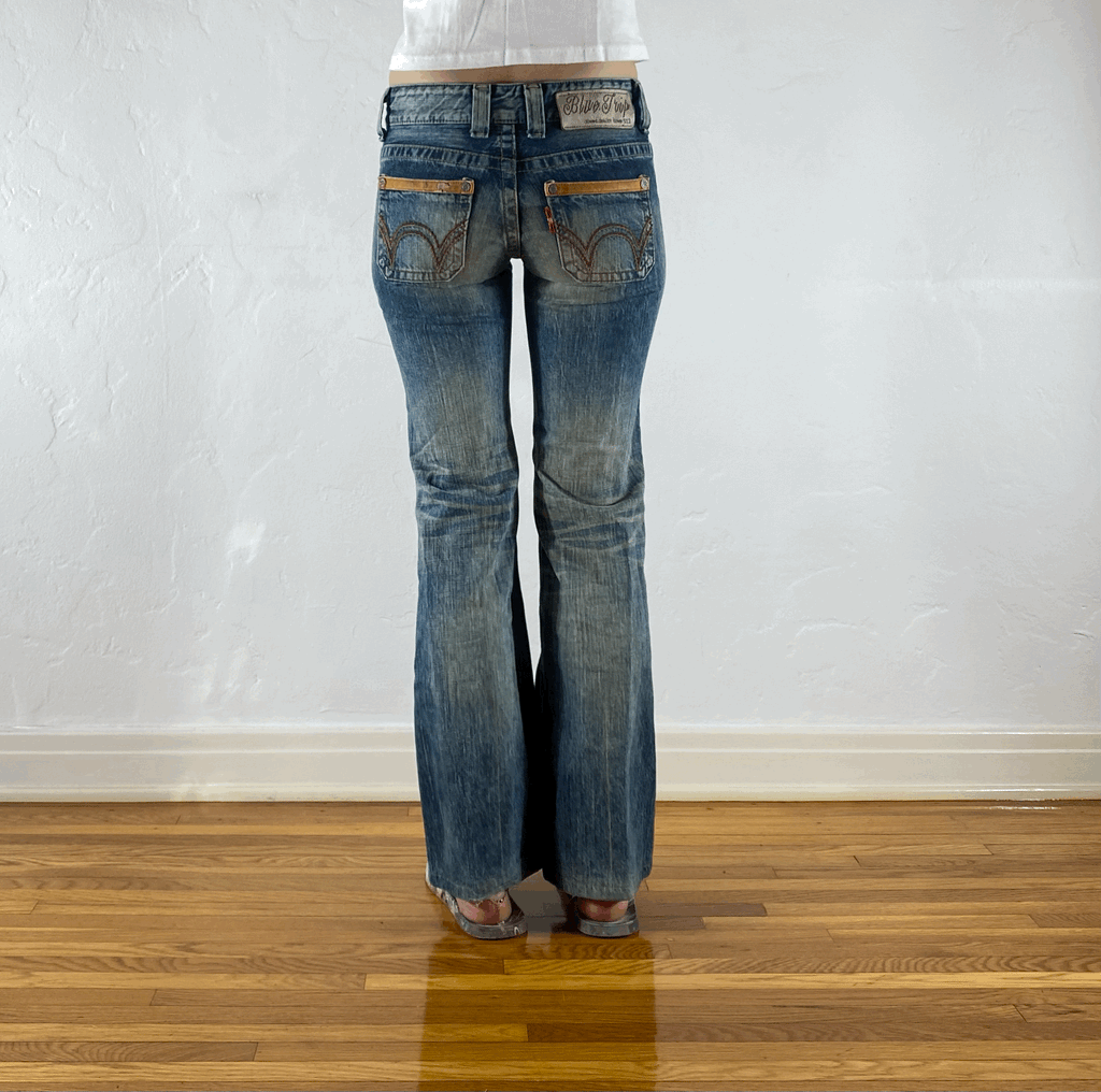 Edwin Tri-Button Red Stitched Jeans, XS/S