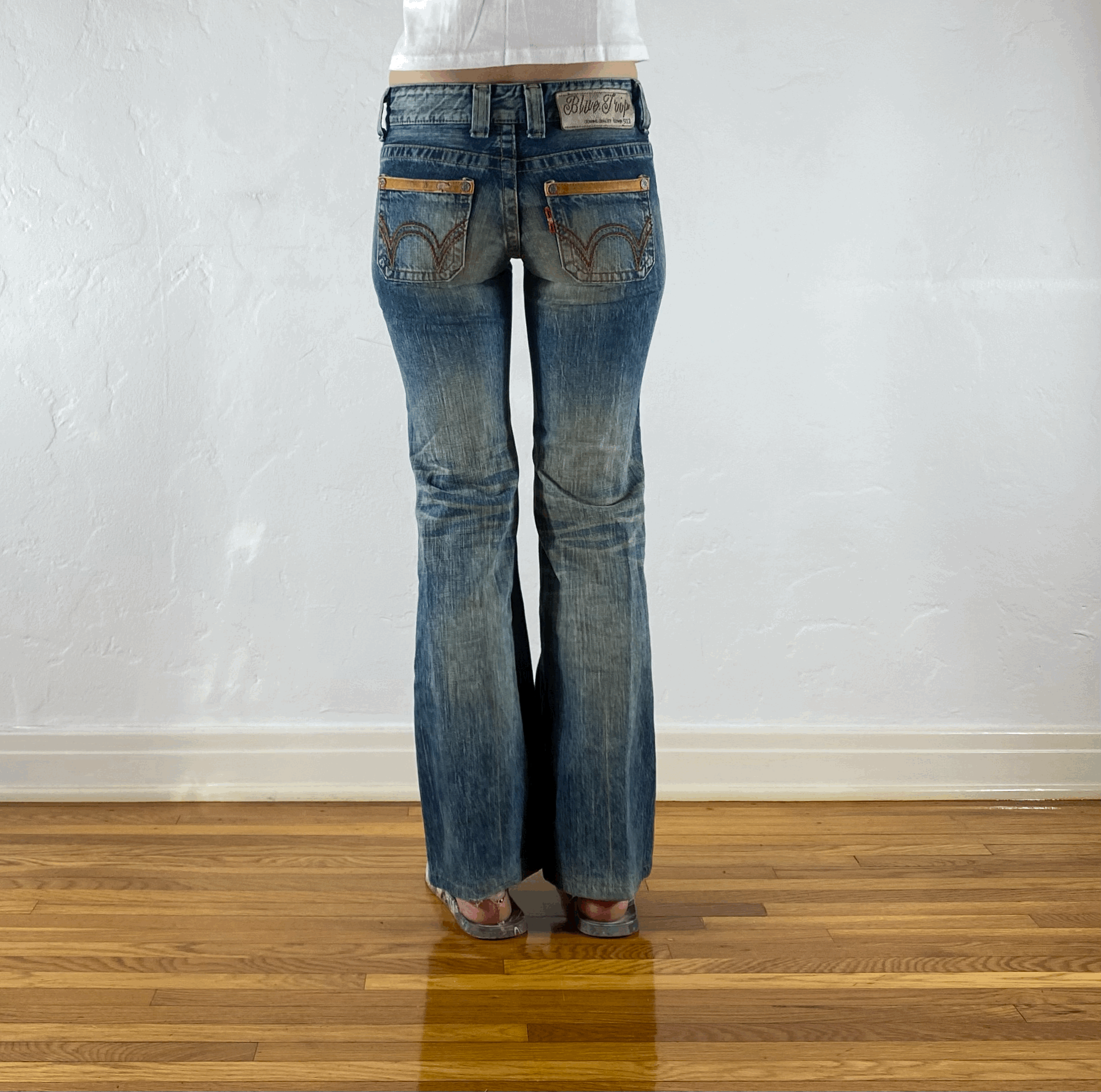 Edwin Tri-Button Red Stitched Jeans, XS/S