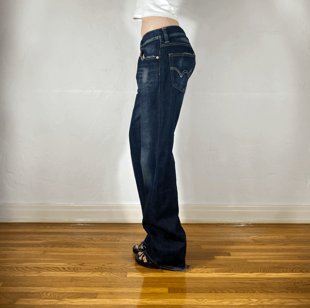 Soft Dark Gray/Black Baggy Jeans, L