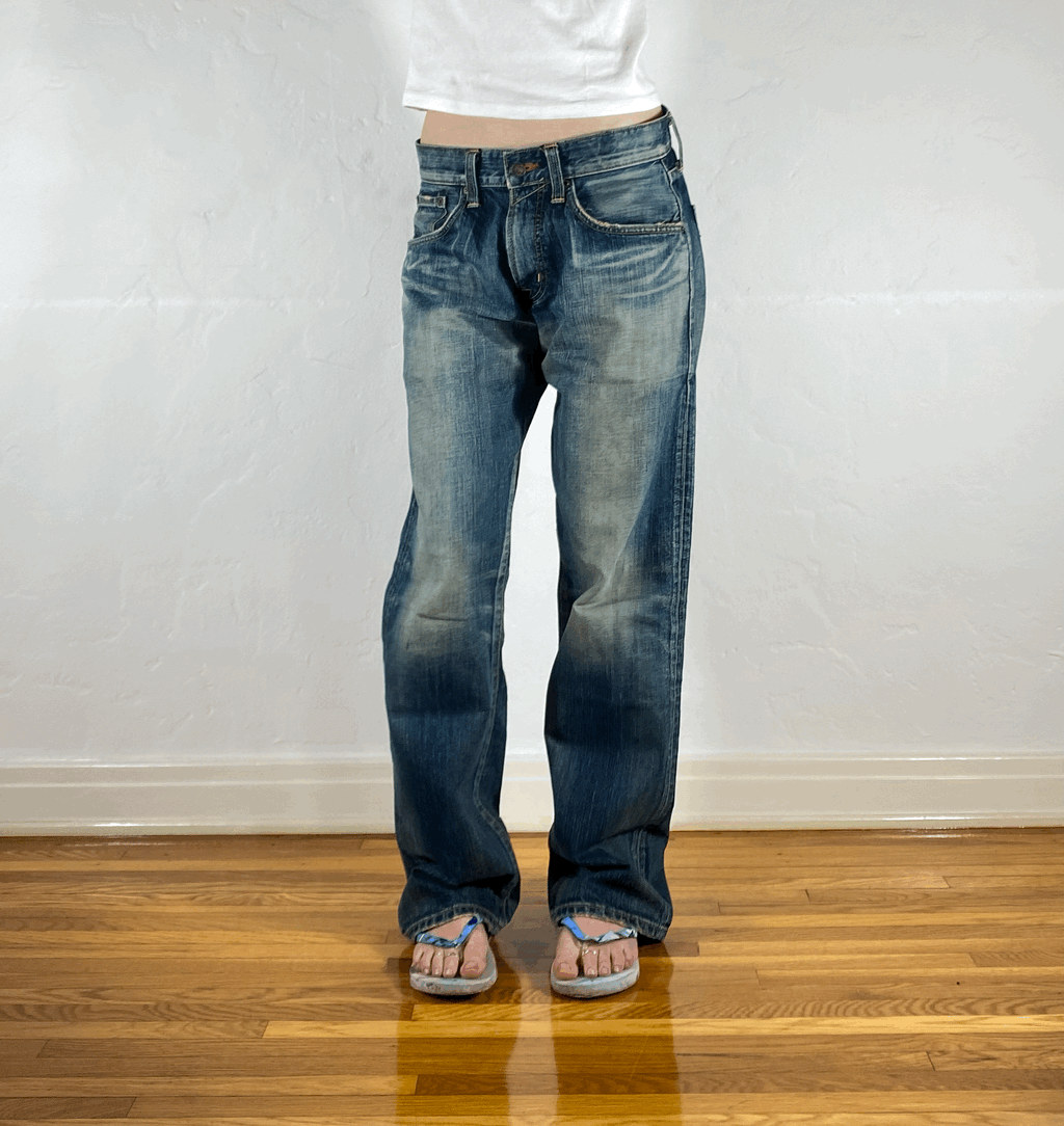 Edwin Unique Blue Baggy Jeans, S/M