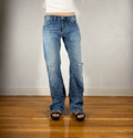 Diesel Relaxed Distressed Blue Jeans, XL