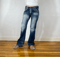 Edwin Turquoise Button Flare Jeans, M