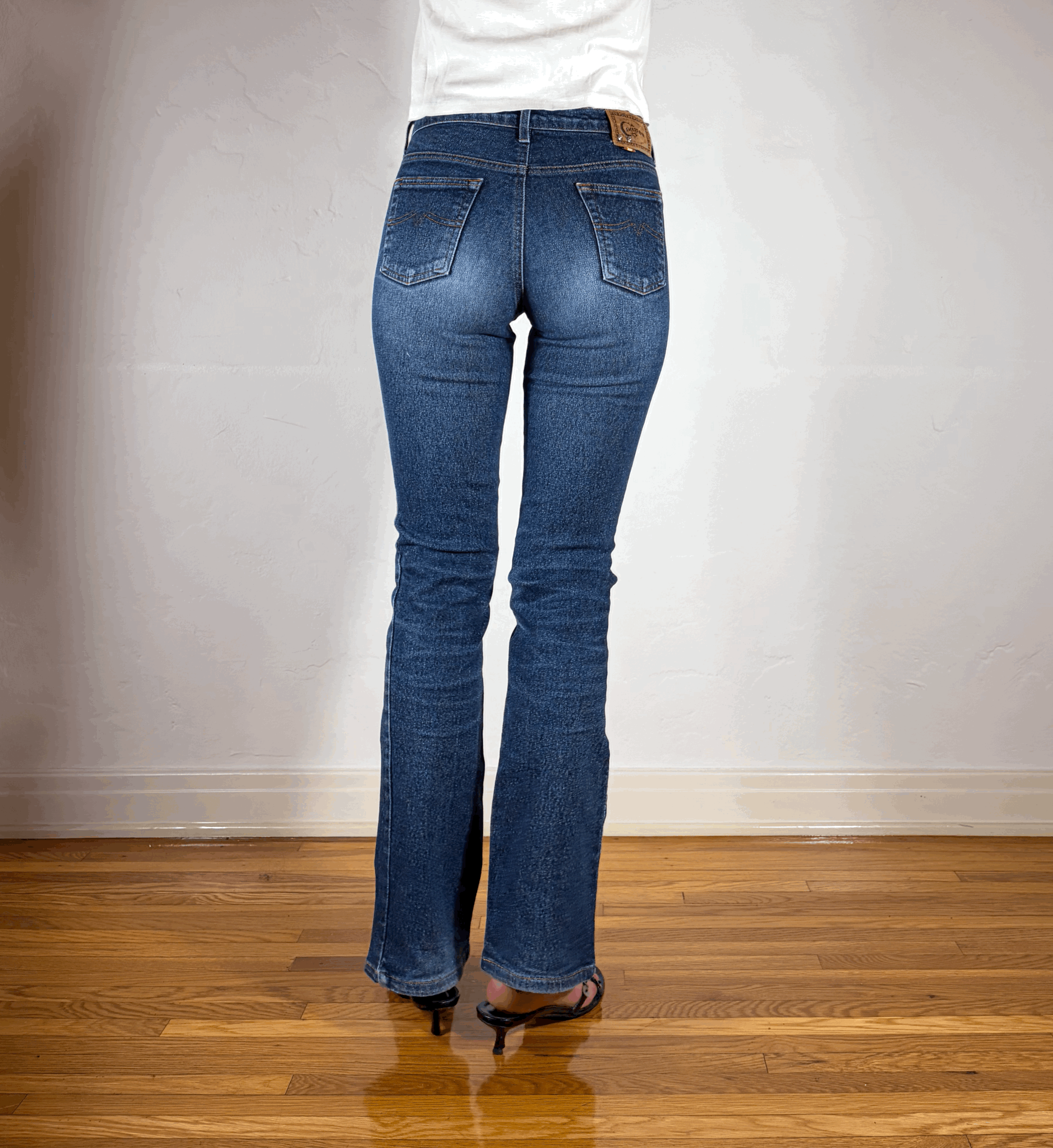 Vintage Mid-High Waist Stretchy blue Jeans, XS