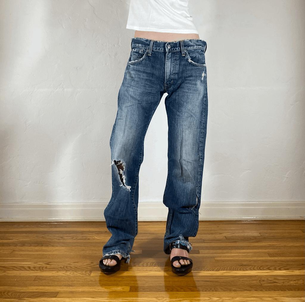 Soft Distressed Jeans, L