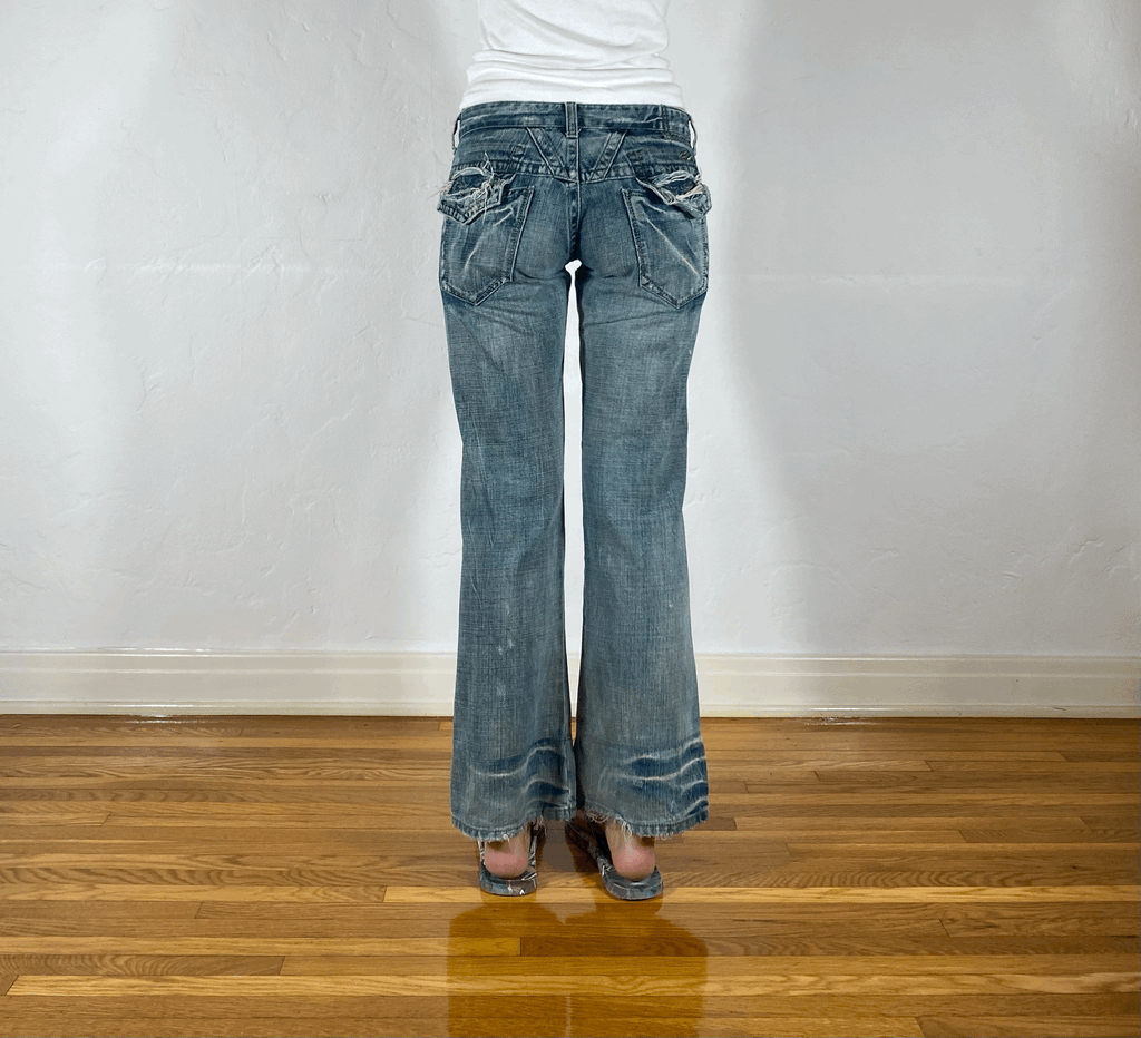 Marithe + Francois Girbaud Ripped Pocket Jeans, S