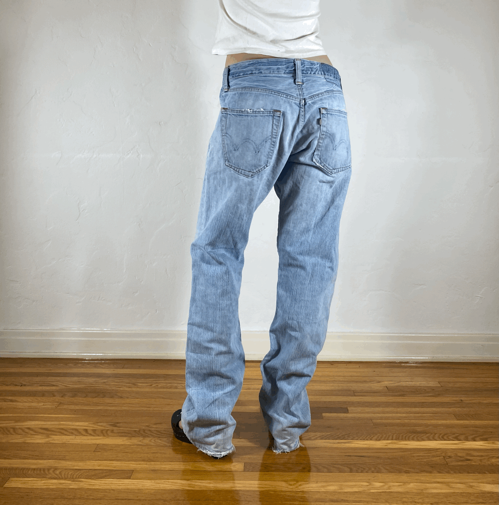 Edwin Soft Blue Baggy Jeans, L