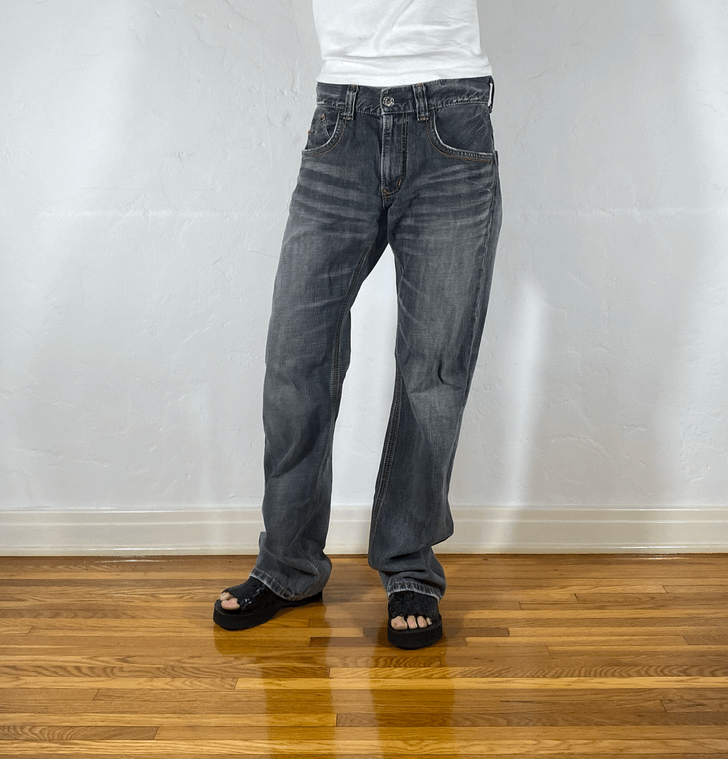 Edwin Gray and Orange Accent Jeans, M