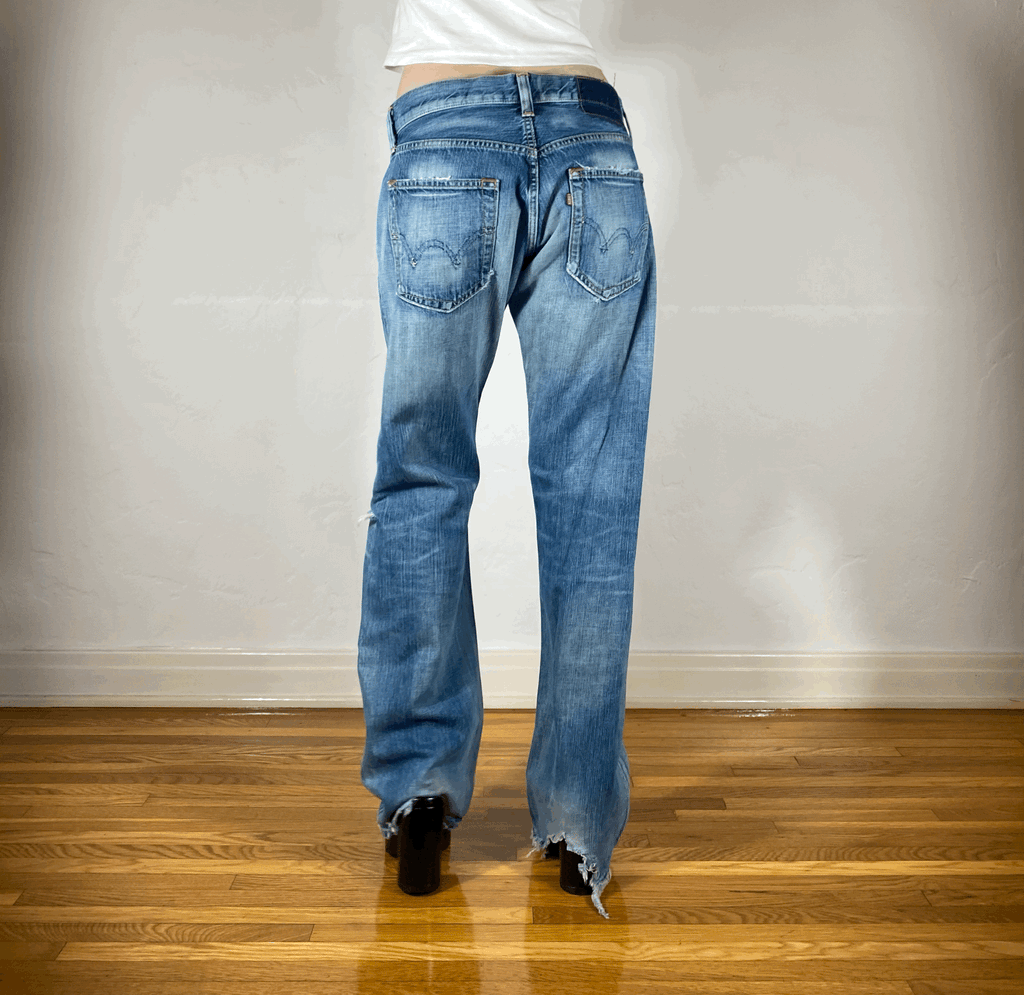 Edwin Unique Blue Baggy Jeans, S/M