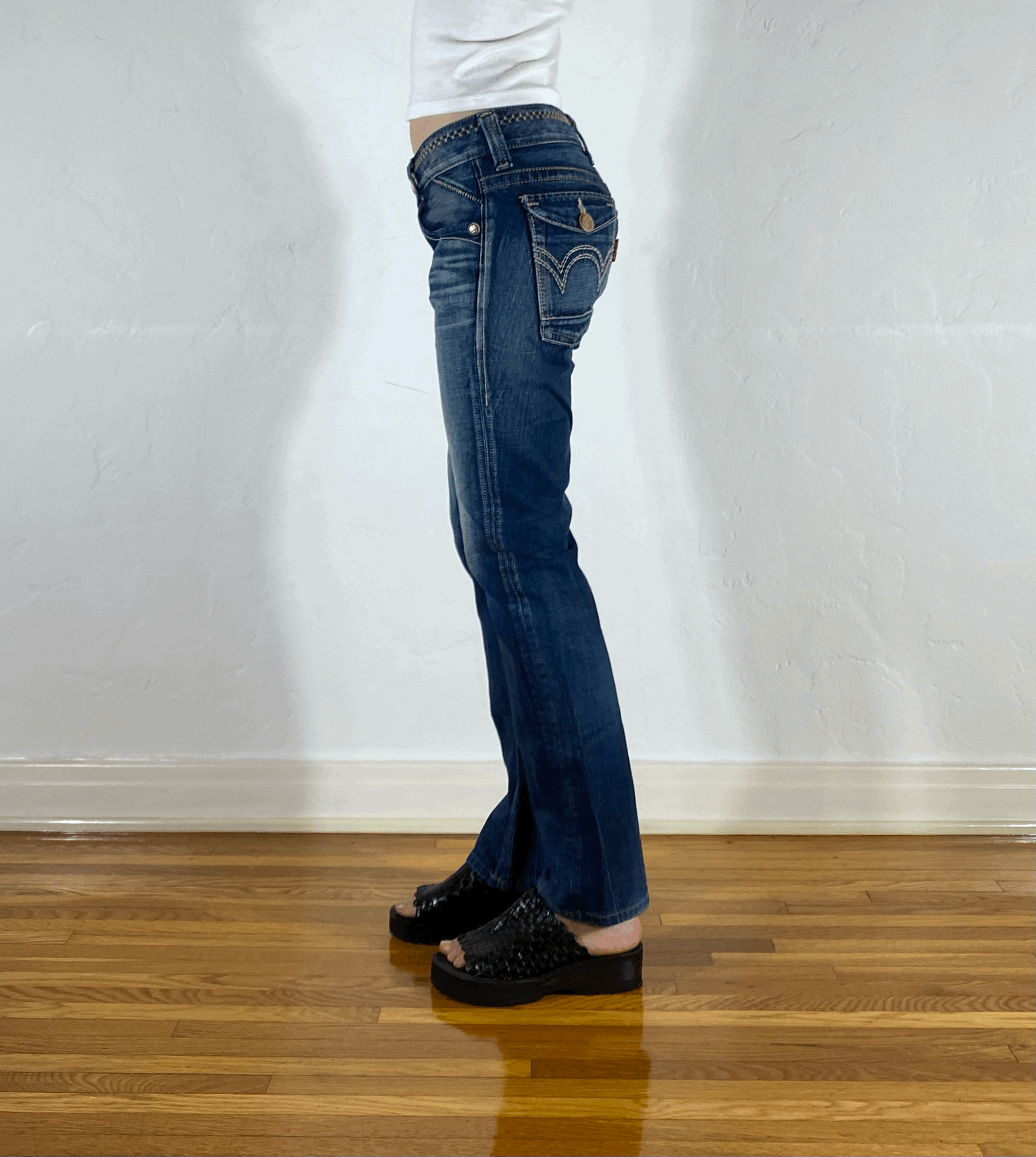 Edwin Off Stitch Medium Wash Jeans, S