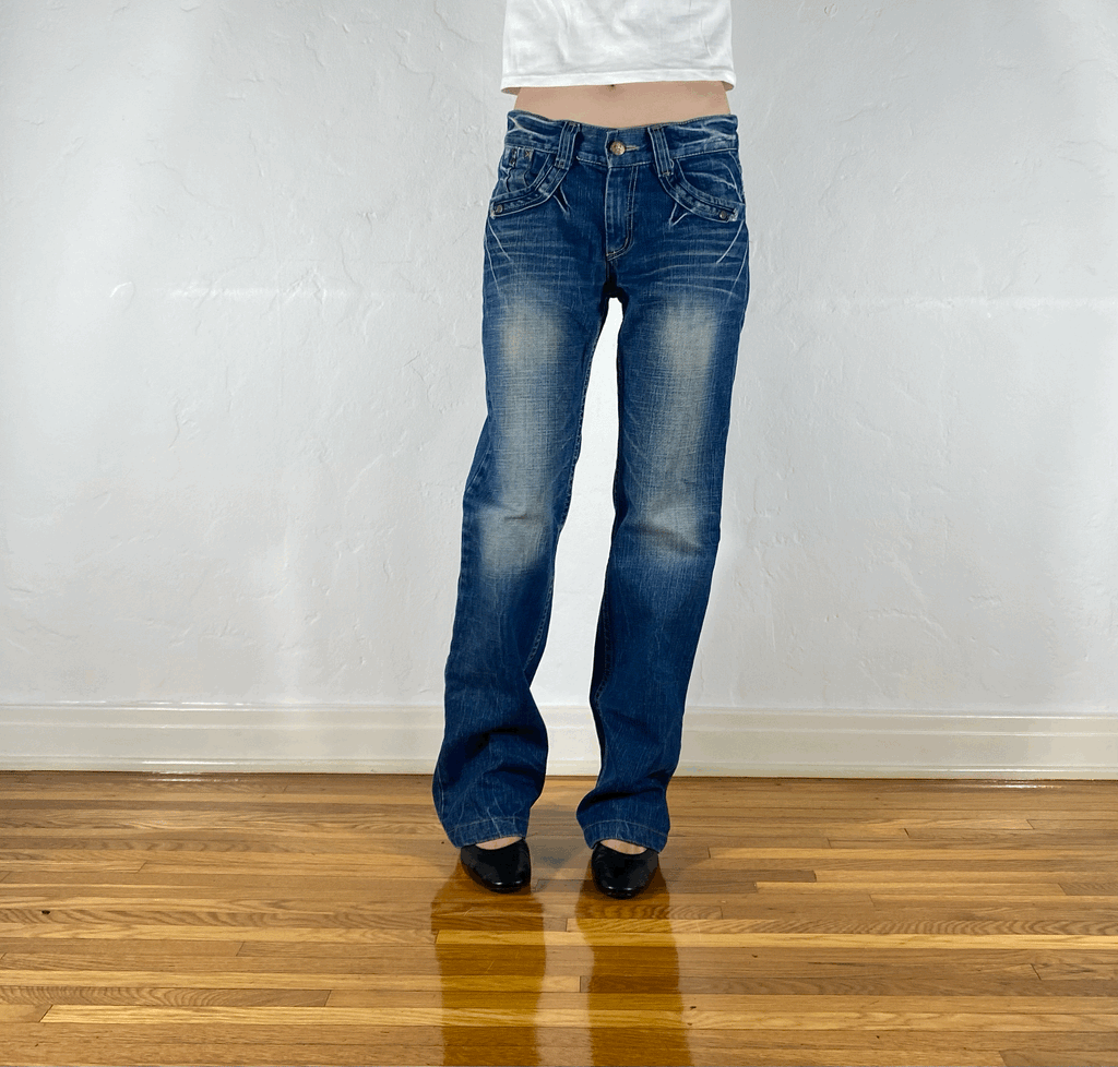 Studio RP Plaid Distressed Jeans, S