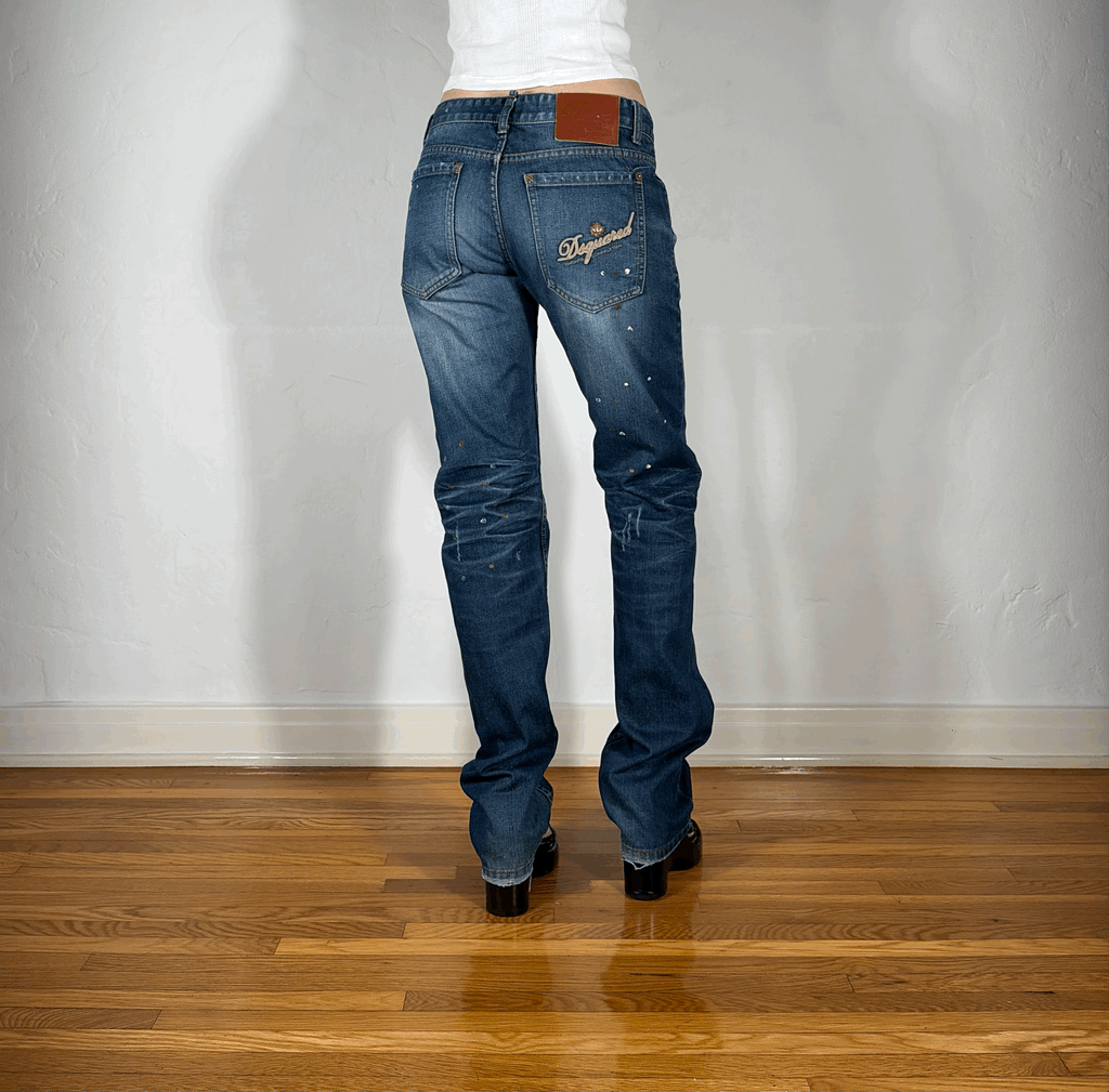 Dsquared Dark Blue Distressed Jeans, M