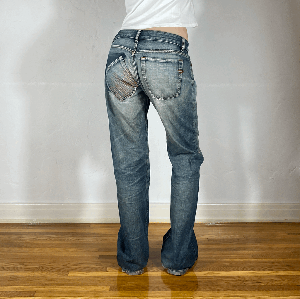 Diesel Rainbow Stitch Double Button Jeans, M