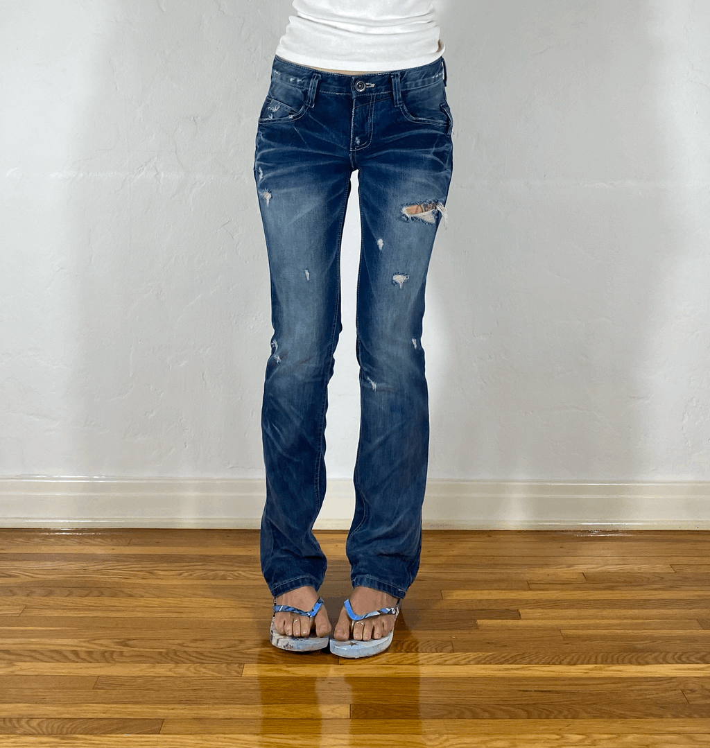 Lolita Distressed Blue Jeans, XS/S