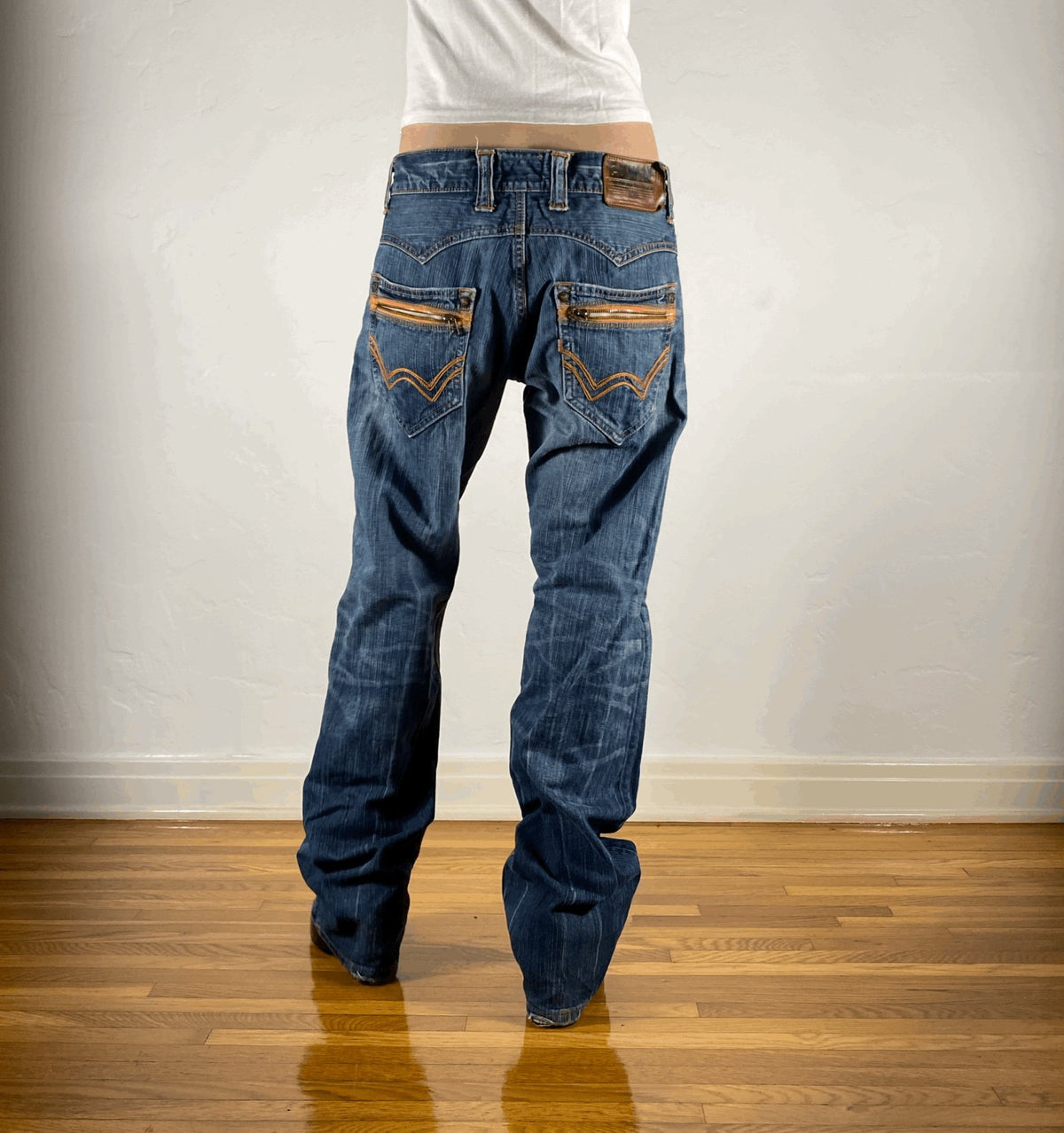 Edwin Orange Off Stitch Jeans, XL
