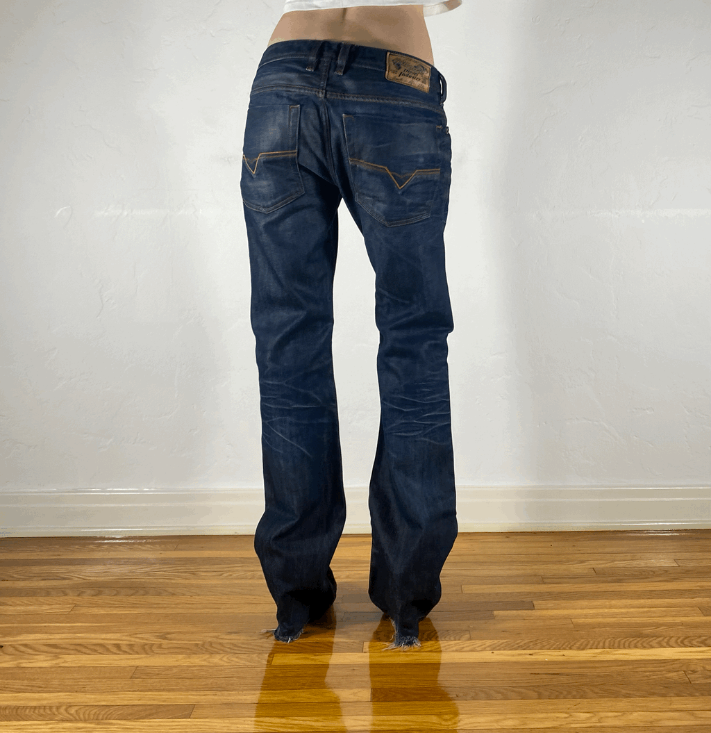 Diesel Waxy Indigo Blue Jeans, L