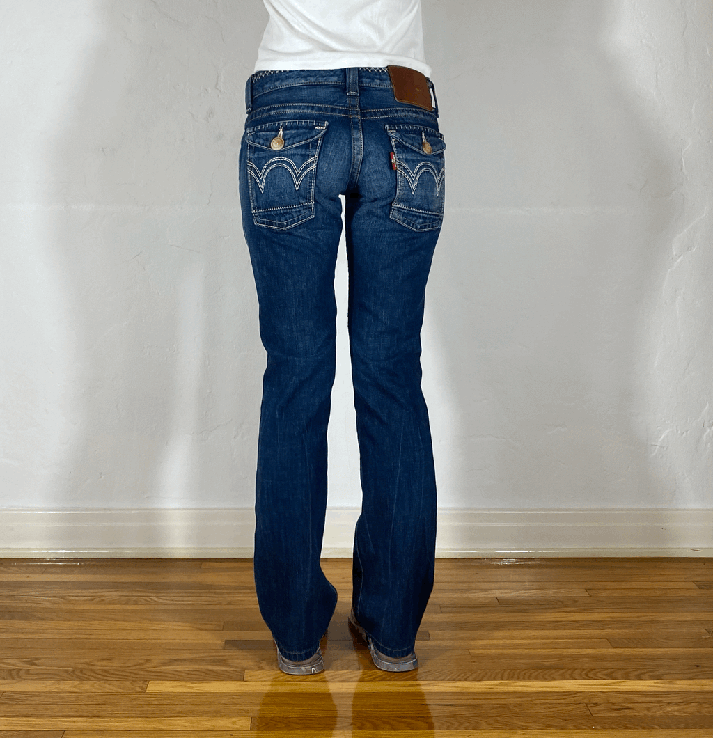 Edwin Off Stitch Medium Wash Jeans, S