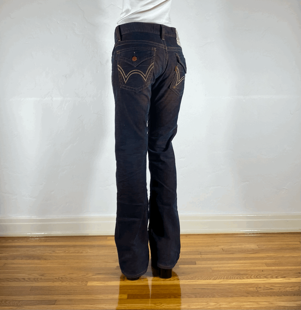 Edwin Corduroy Rust Flare Jeans, M