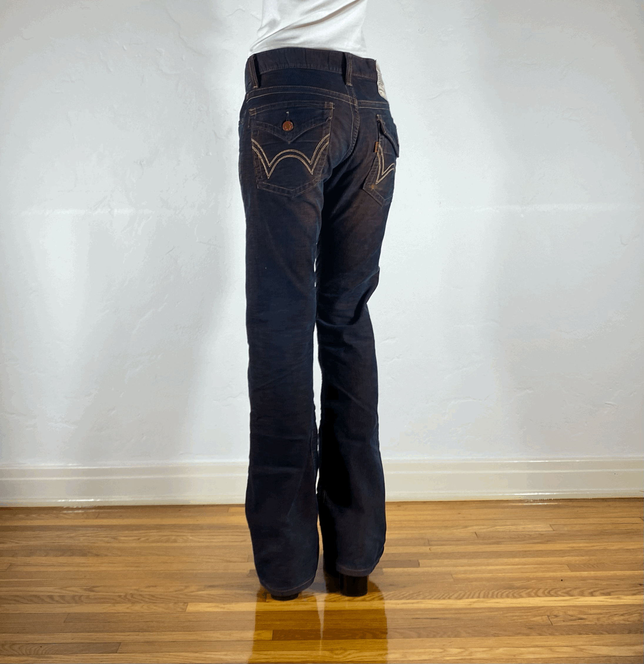 Edwin Corduroy Rust Flare Jeans, M