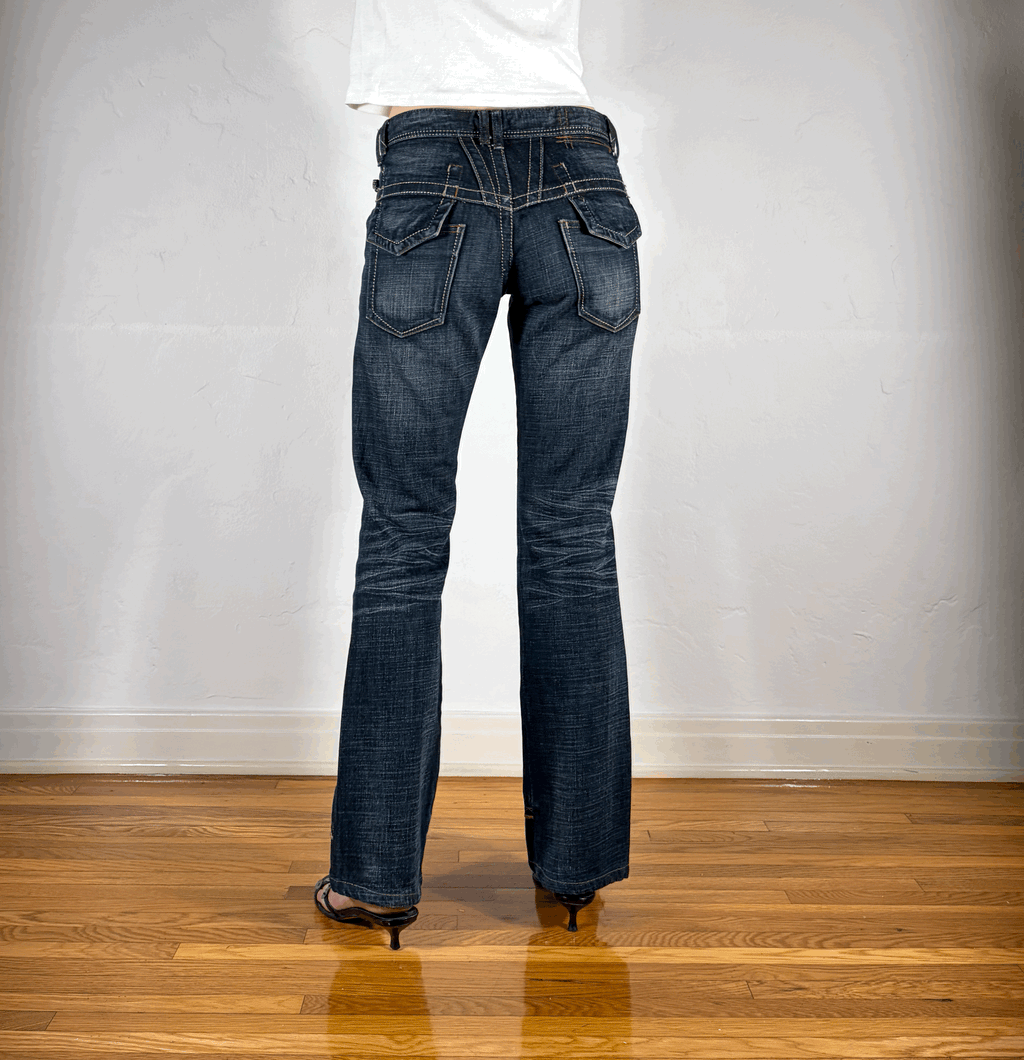 Marithe + Francois Girbaud Ripped Pocket Jeans, S