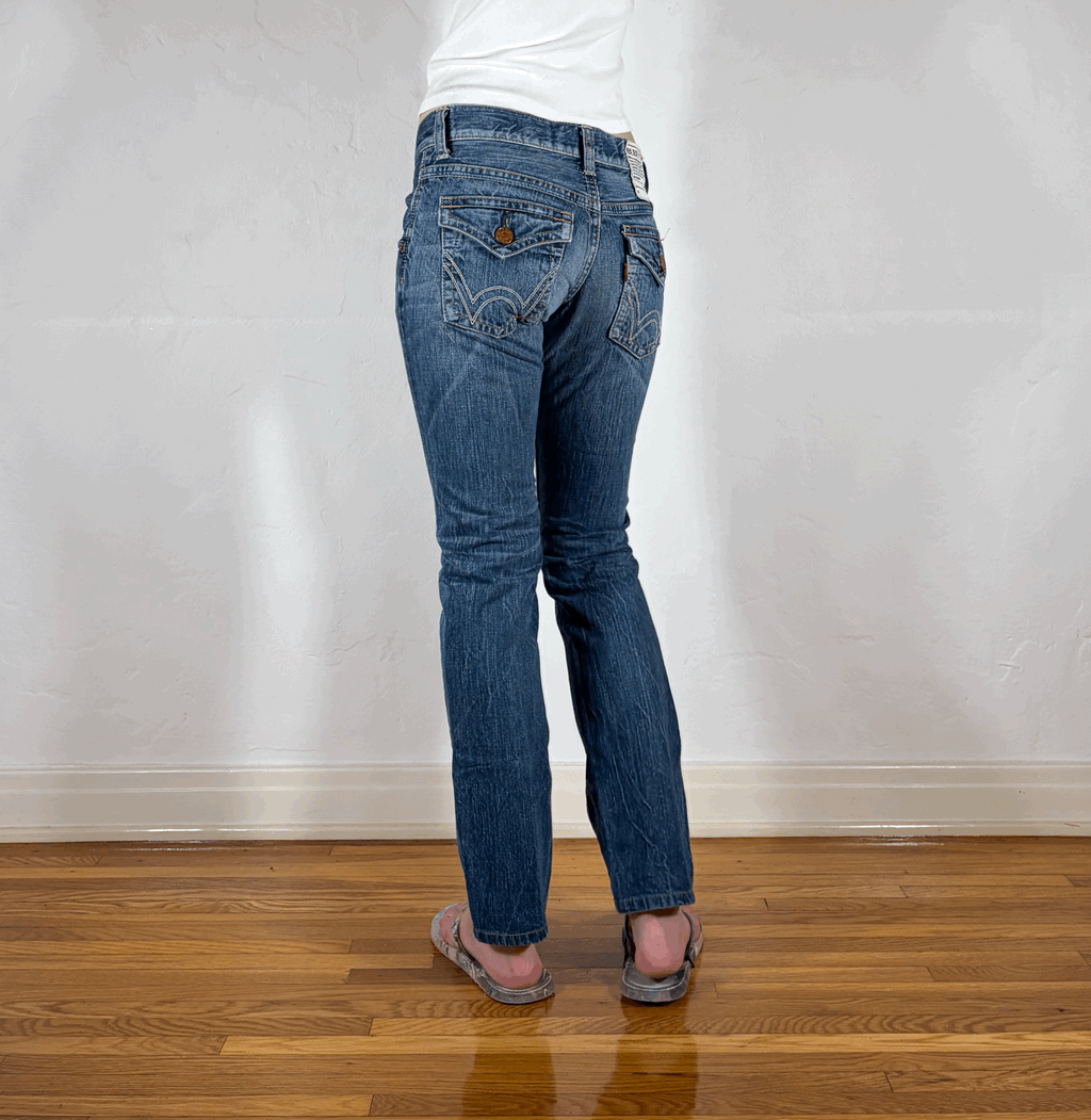 Edwin Blue Straight Jeans, XS
