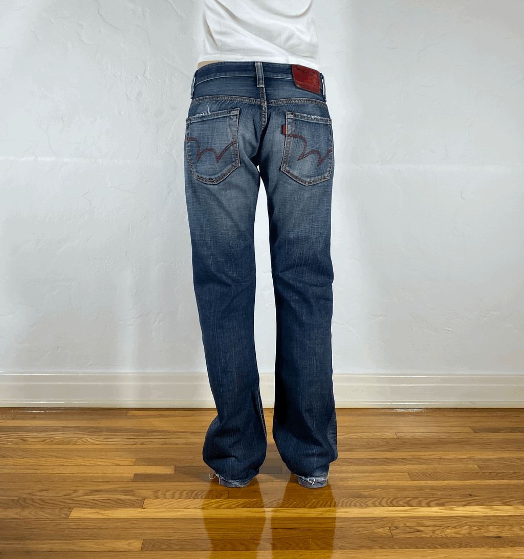 Edwin Blue Distressed Jeans, M