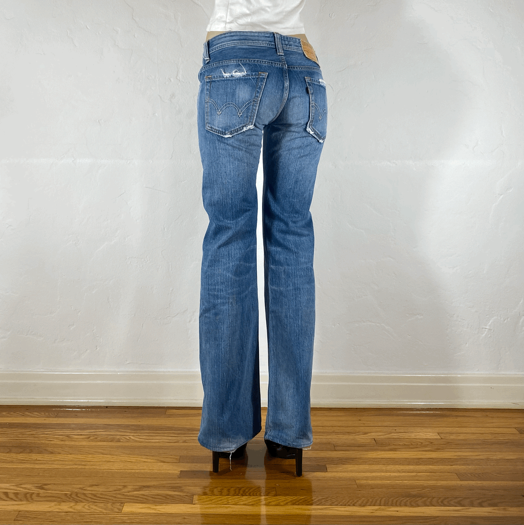 Edwin Low Rise Light Blue Flare Jeans, S