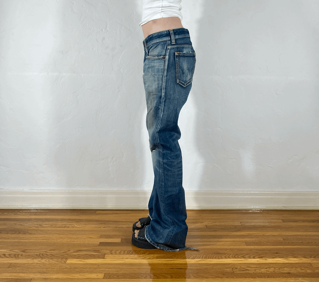 Edwin Unique Blue Flare Jeans, L