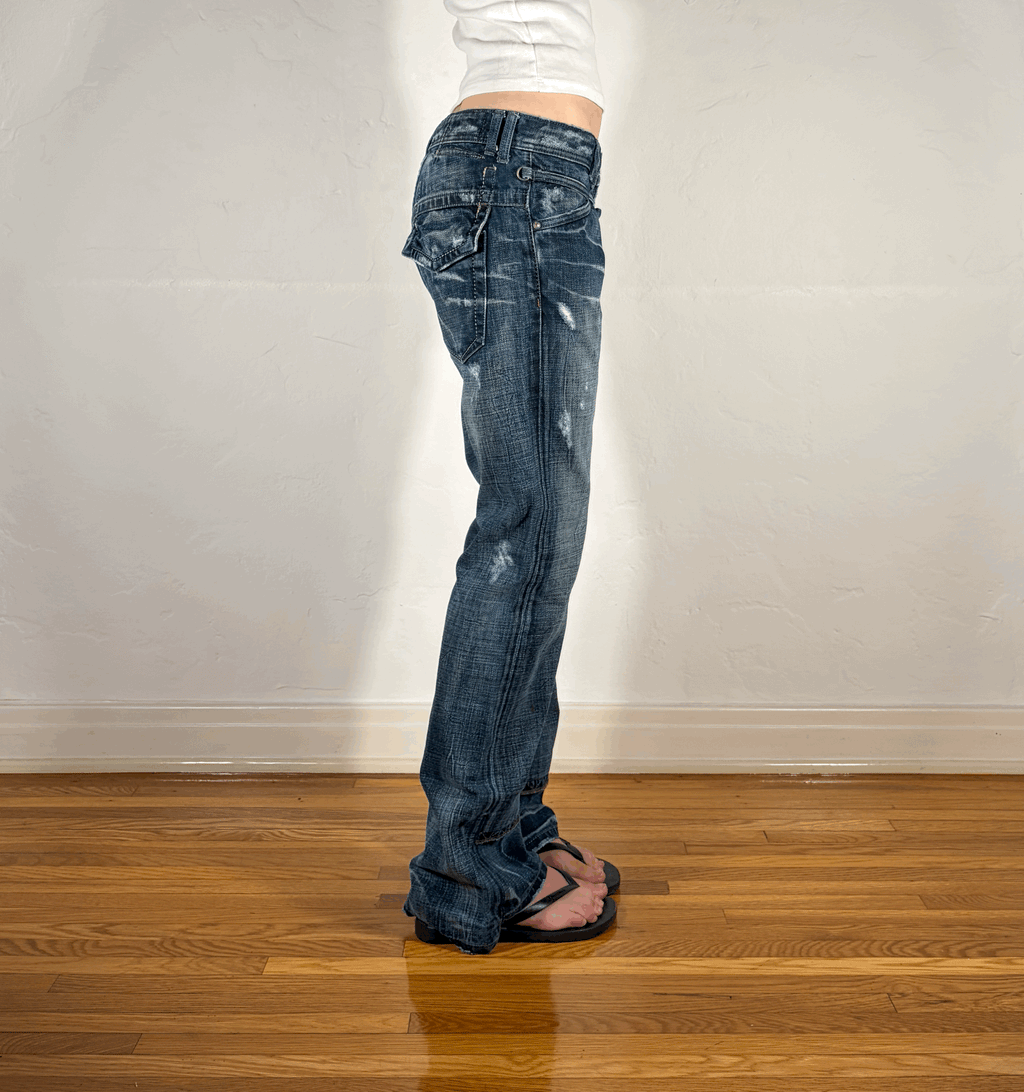Marithe + Francois Girbaud Ripped Pocket Jeans, M/L