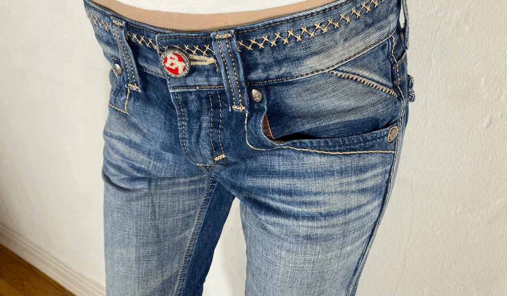 Edwin Off Stitch Medium Wash Jeans, S