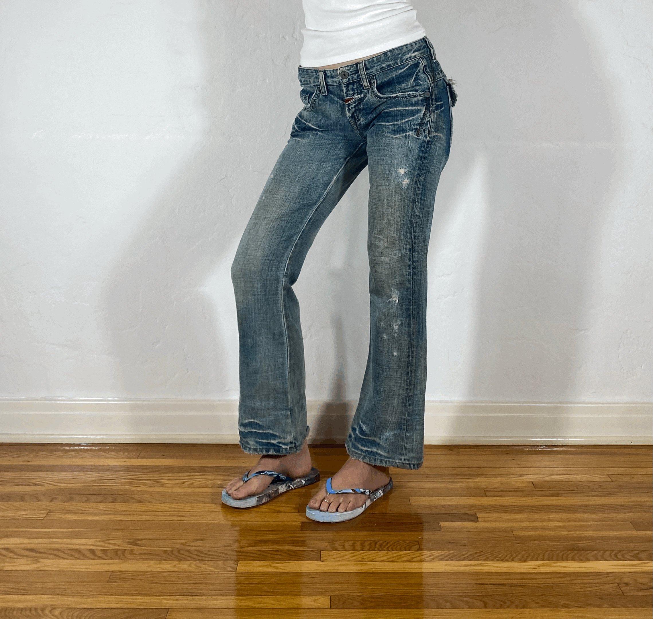 Marithe + Francois Girbaud Ripped Pocket Jeans, S