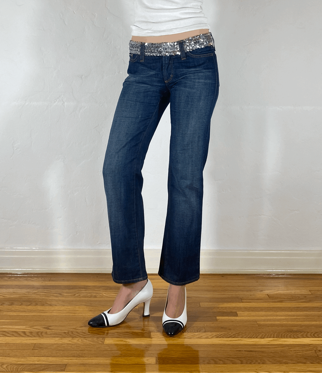 Dolce & Gabbana Sparkly Cropped Jeans, XS