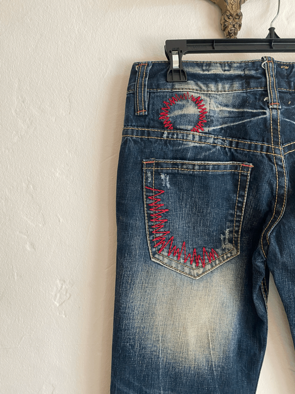 Lolita Red Stitched Jeans, S/M