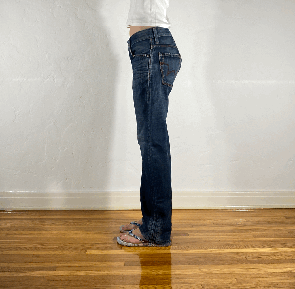 Edwin Blue Distressed Jeans, S/M