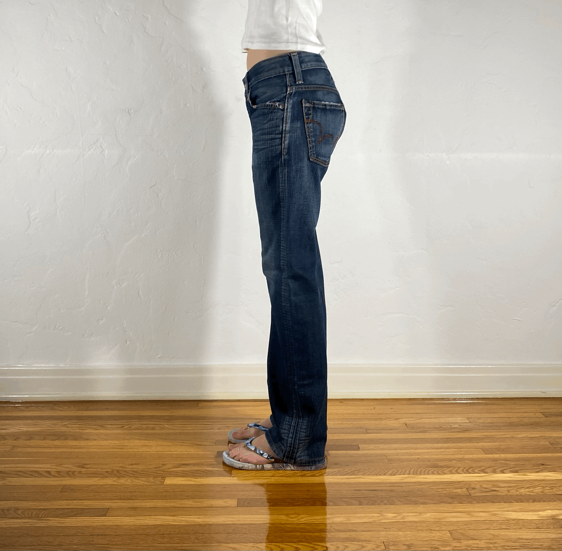 Edwin Blue Distressed Jeans, S/M