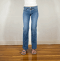 Marithe + Francois Girbaud Light Blue Straight Jeans, XS/S