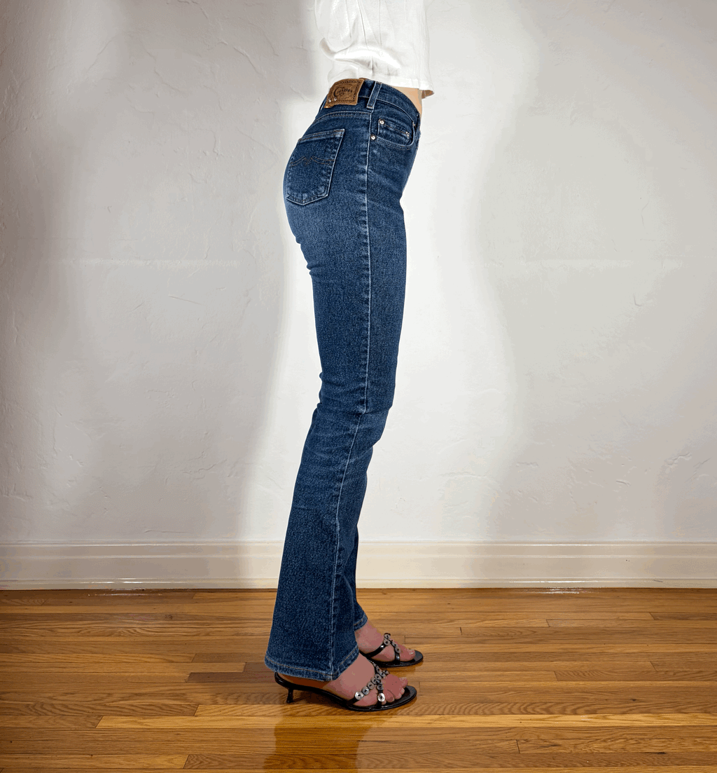 Vintage Mid-High Waist Stretchy blue Jeans, XS