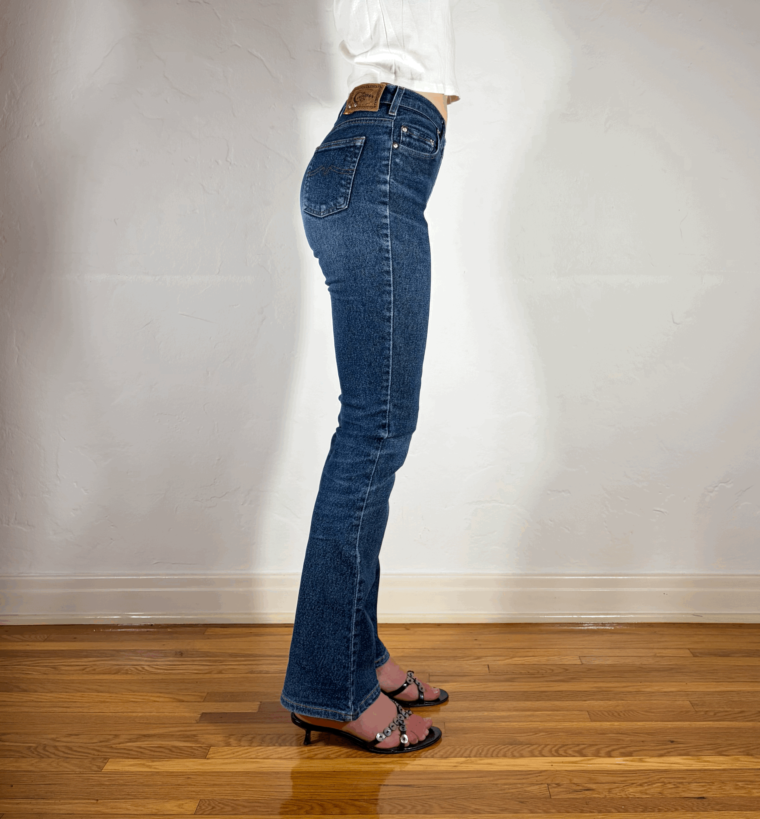 Vintage Mid-High Waist Stretchy blue Jeans, XS