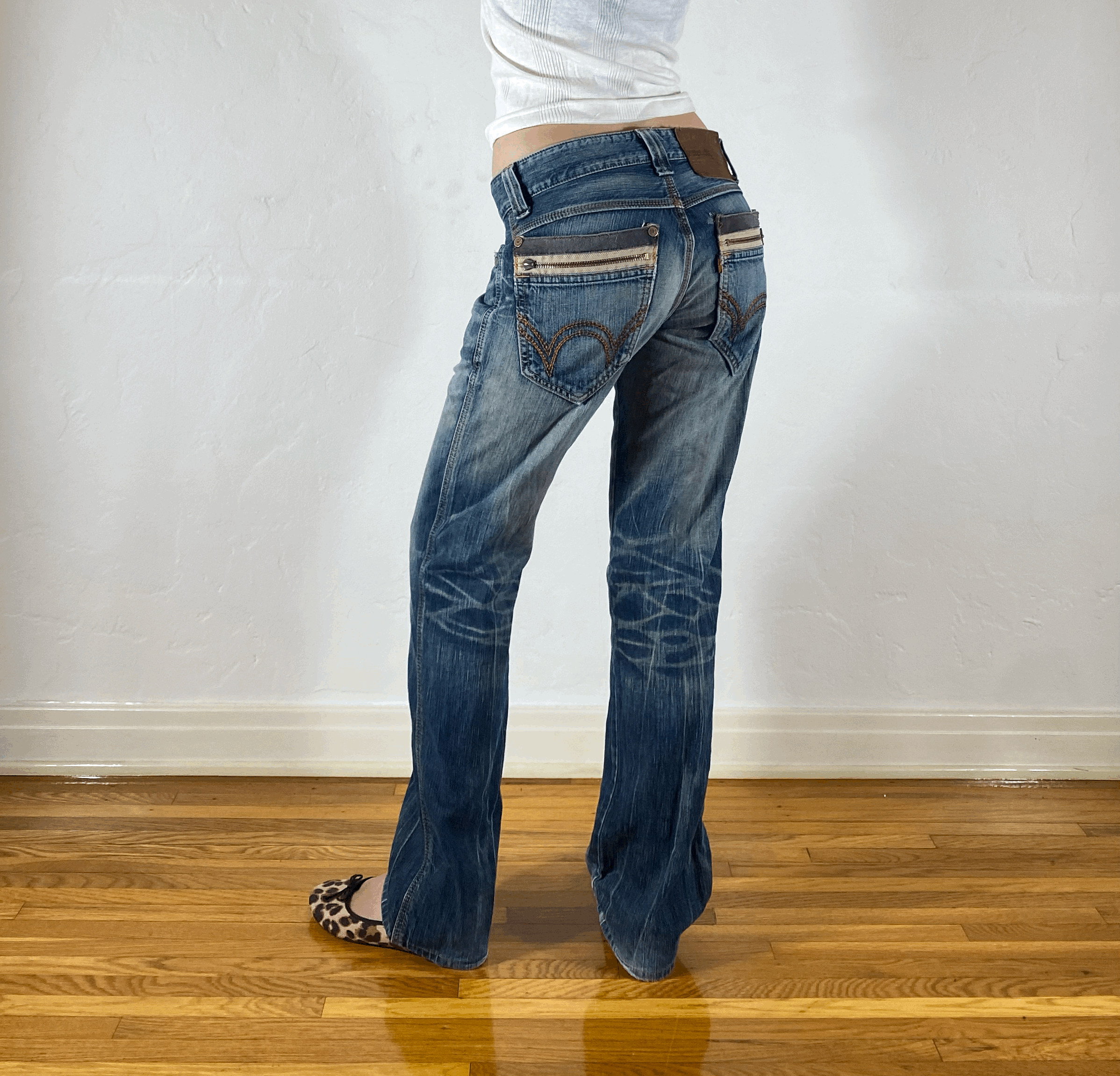 Edwin Brown and Orange Stitch Tiger Jeans, S