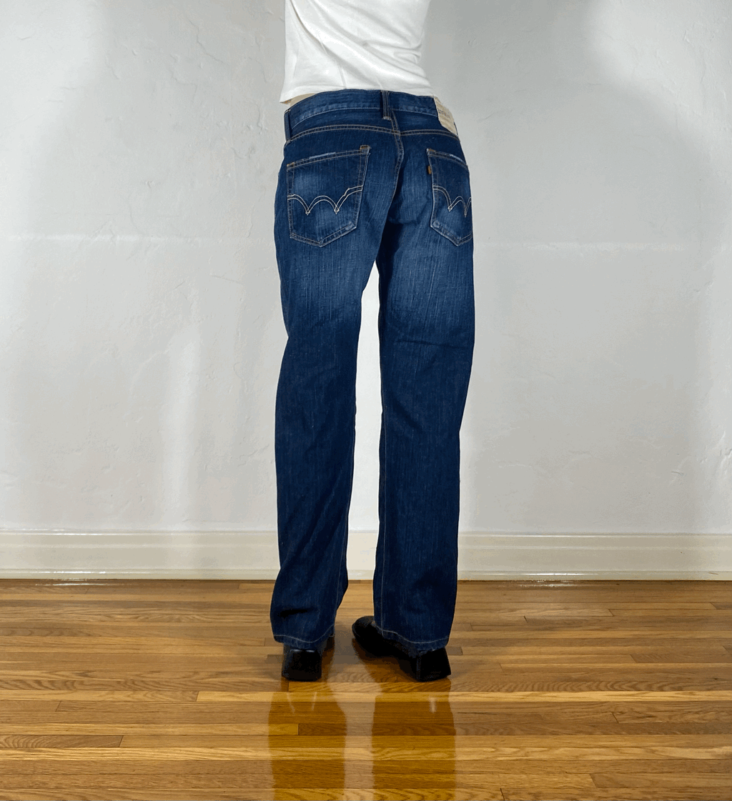 Soft Dark Baggy Jeans, M